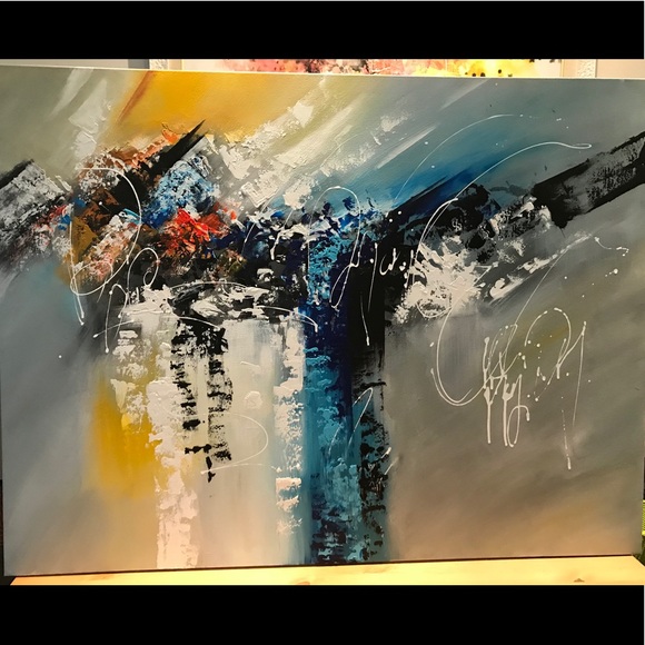 Acrylic painting, Cold mountains